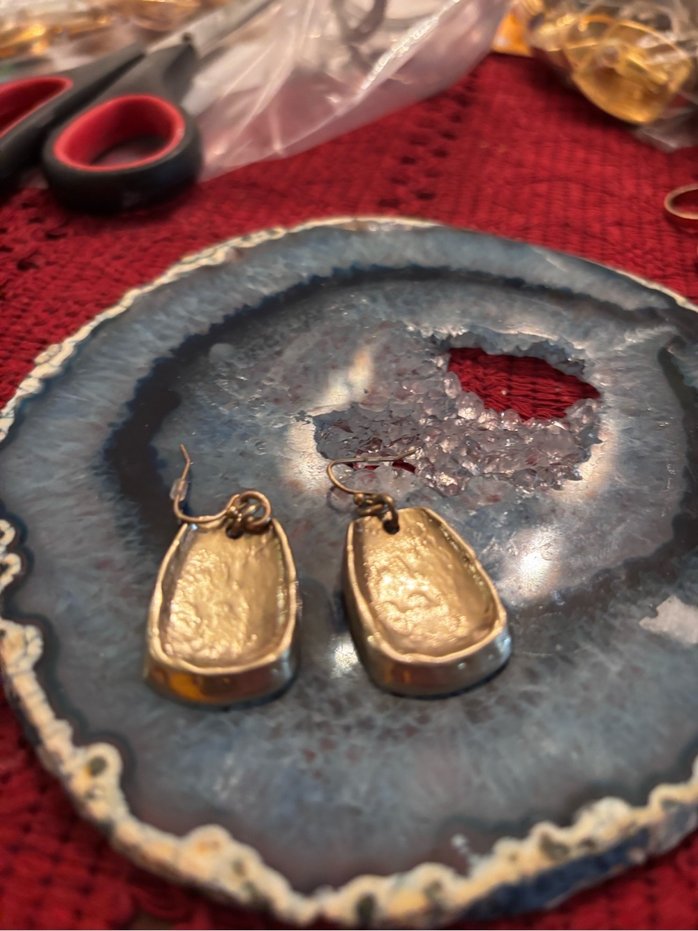 Gold-Tone Textured Drop Earrings - Women Jewelry